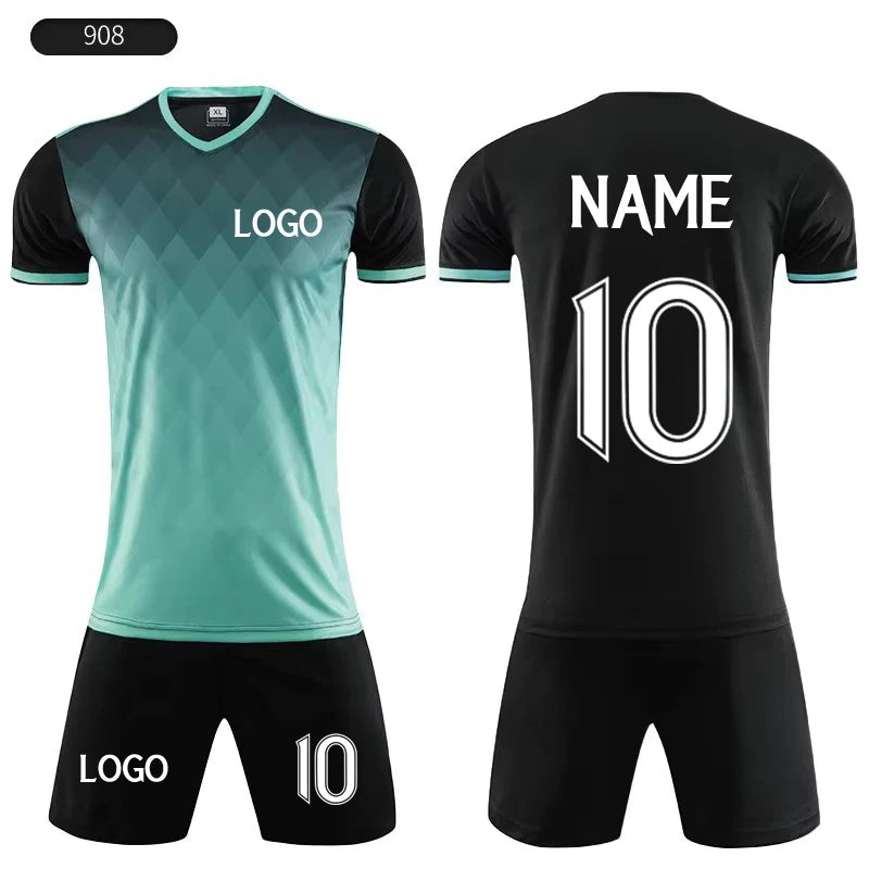 Custom Kids Soccer Jerseys Personalized Boys Football Uniform Set