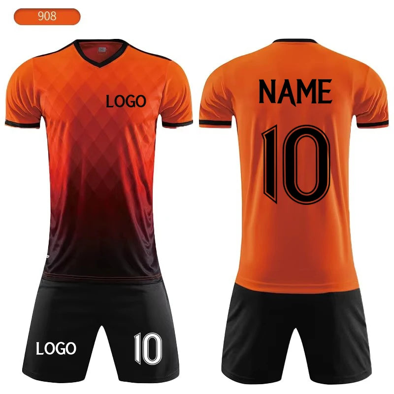 Custom Kids Soccer Jerseys Personalized Boys Football Uniform Set