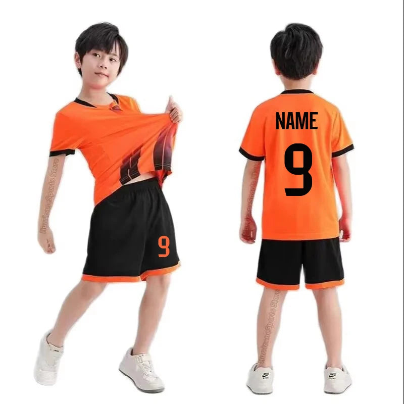 Boys Football Jersey Tracksuit Kids Soccer Play Ball Sportswear