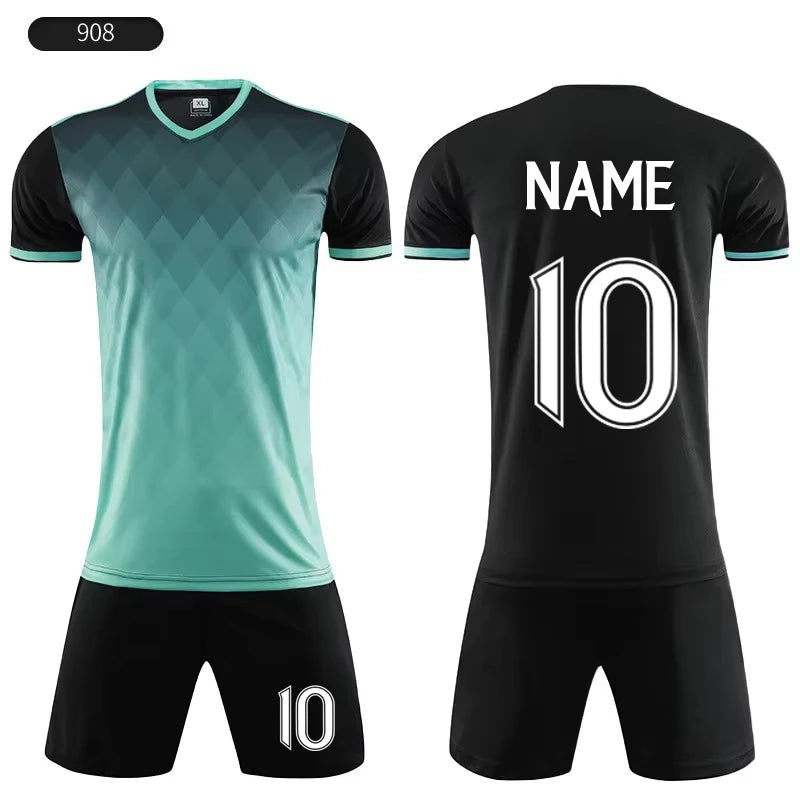 Custom Kids Soccer Jerseys Personalized Boys Football Uniform Set