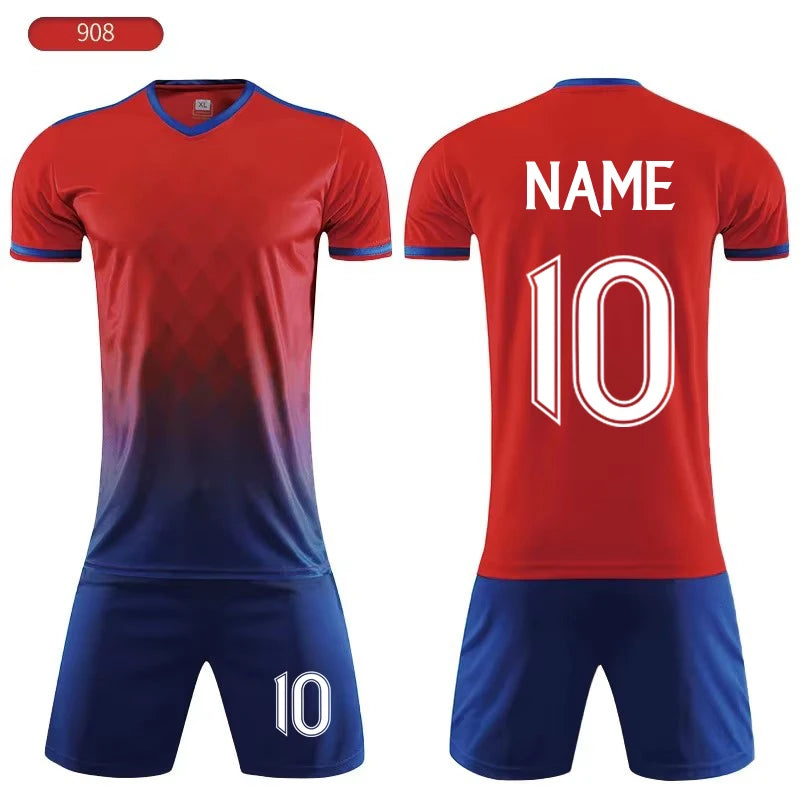 Custom Kids Soccer Jerseys Personalized Boys Football Uniform Set