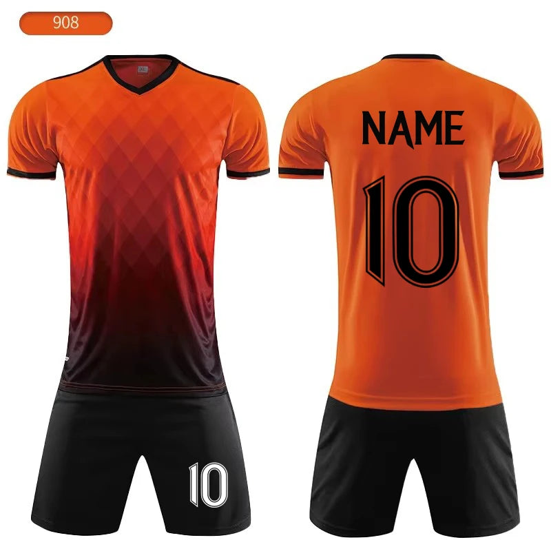 Custom Kids Soccer Jerseys Personalized Boys Football Uniform Set