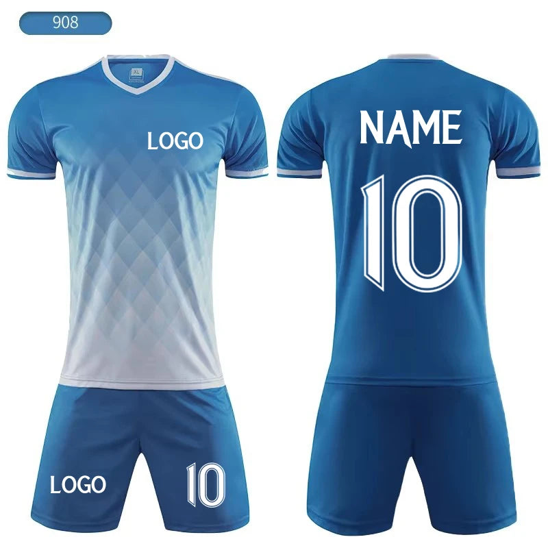 Custom Kids Soccer Jerseys Personalized Boys Football Uniform Set