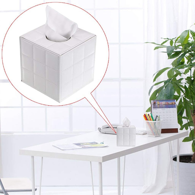 PU leather box handle, square towel holder with magnet