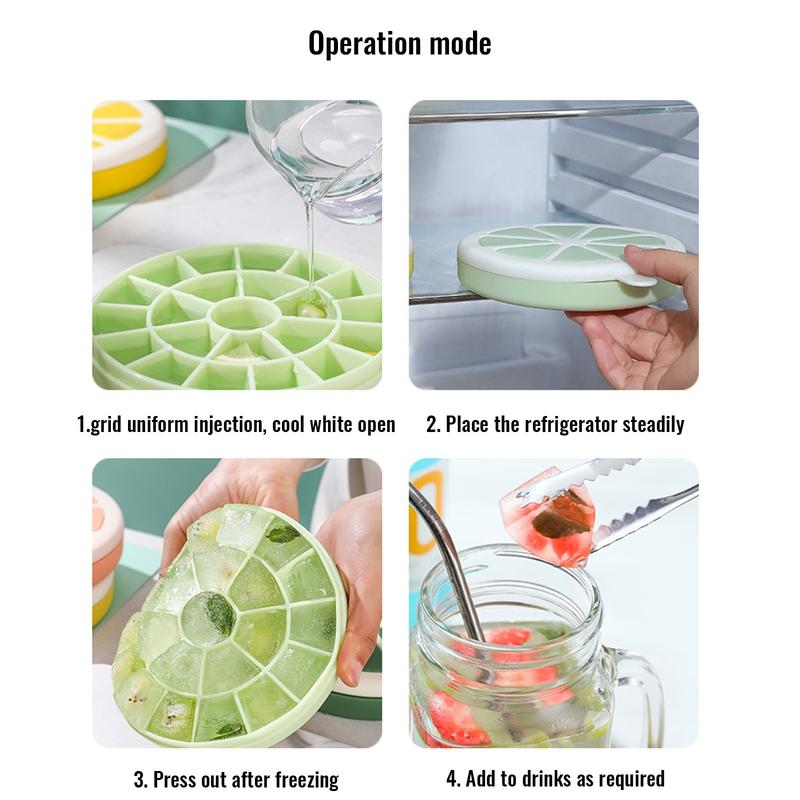 22-Cell Silicone Lemon Ice Cube Moulds Home Closed Balls Formal Round