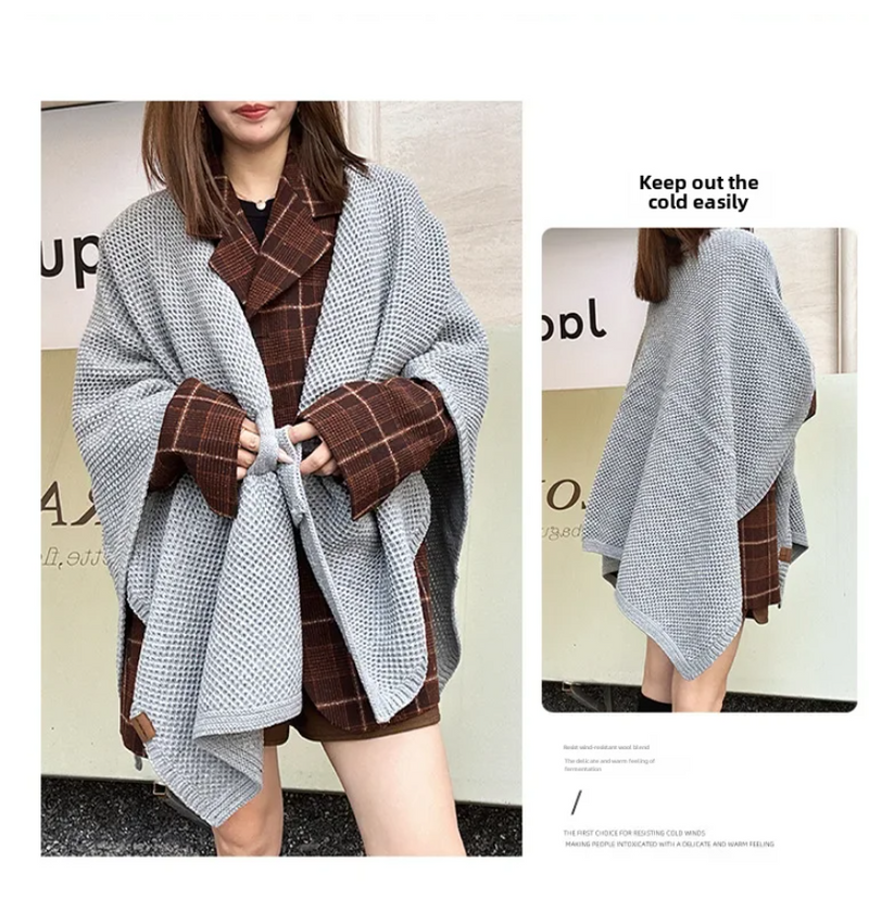 Vintage Cloak Sweater Autumn Winter New Comfortable Casual Loose Knitwear Cloak Outerwear