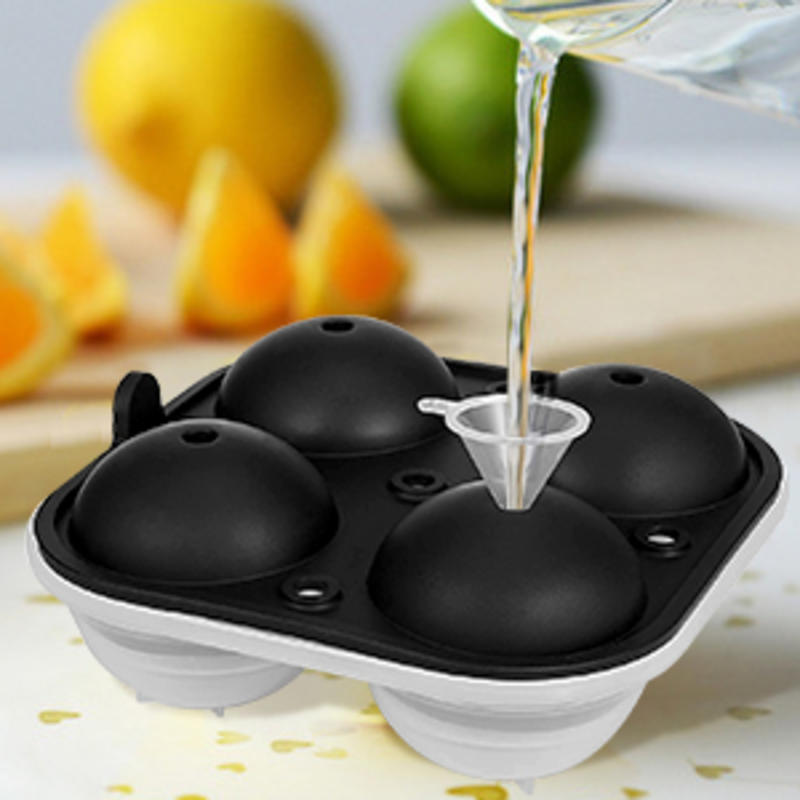 Ice Ball Maker Large Ball Shape Silicone Ice Trays for Whisky 2.5 Inch