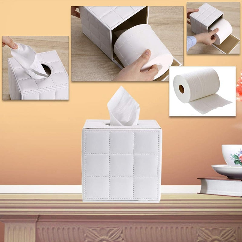 PU leather box handle, square towel holder with magnet