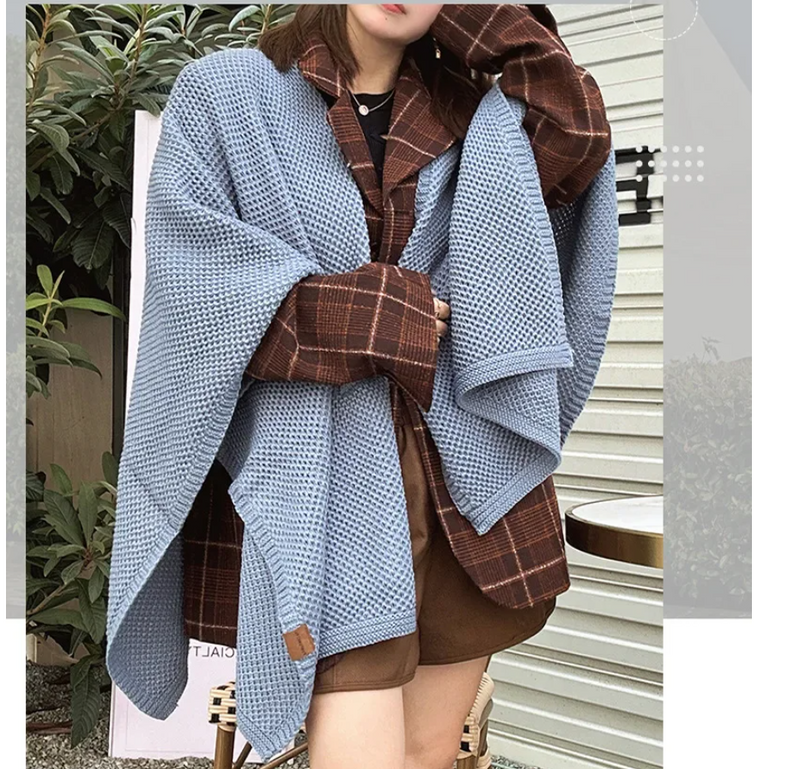 Vintage Cloak Sweater Autumn Winter New Comfortable Casual Loose Knitwear Cloak Outerwear