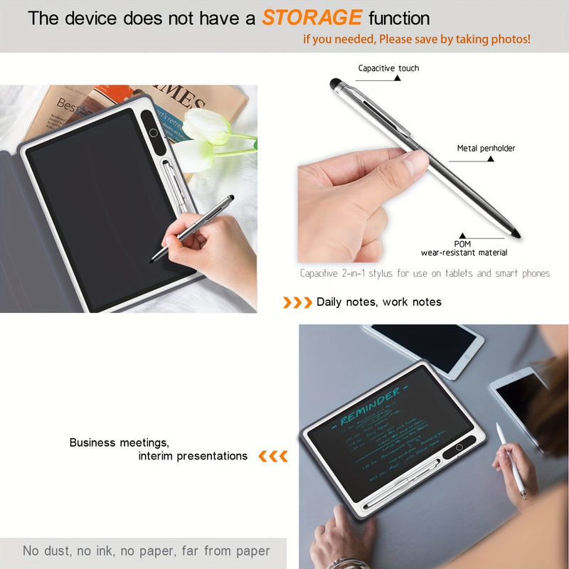 LCD Writing Tablet Notebook, Reusable Electronic Drawing Board with Protective Case, Paperless Doodle Pad for Writing, Painting, Creation & Work