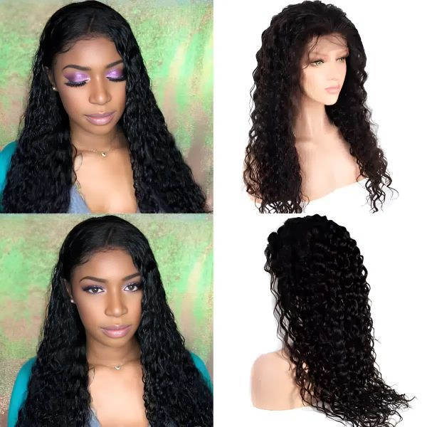 Waterwave Frontal Brazilian Human Hair Wig 20inch