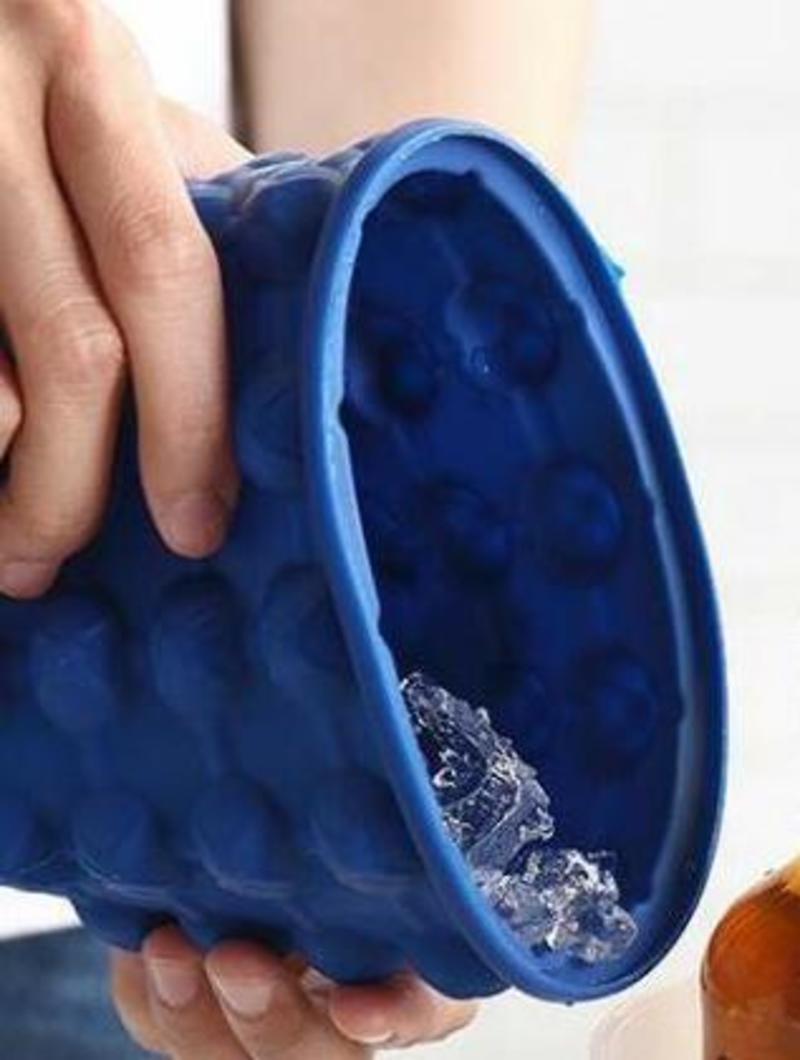 600ml Silicone Ice Cube with Lid Ice Bucket Ice Mold