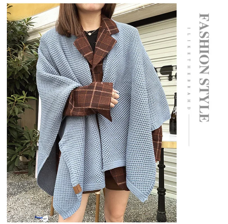 Vintage Cloak Sweater Autumn Winter New Comfortable Casual Loose Knitwear Cloak Outerwear