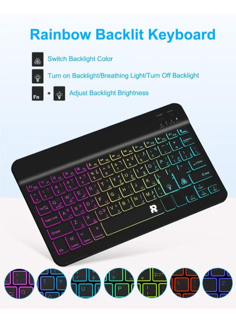 Case with Arabic Keyboard for iPad 11th 11 inch 2025/Arabic Keyboard Case for iPad 10th 10.9 inch