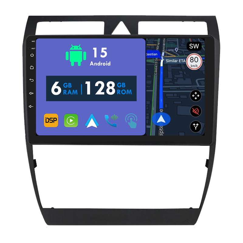 RoverOne Car Stereo Radio Bluetooth CarPlay GPS Navigation for Audi A6 C5 1997 - 2004 S6 2 1999 - 2004 RS6 1 2002 - 2006