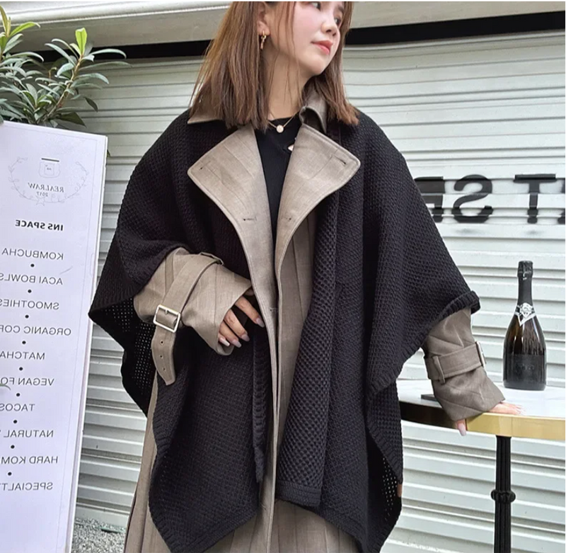Vintage Cloak Sweater Autumn Winter New Comfortable Casual Loose Knitwear Cloak Outerwear