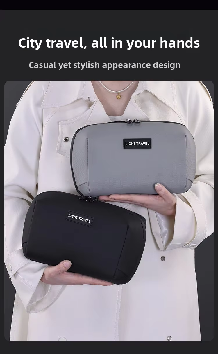 High Quality PU Leather Tech Organizer Power Bank Cable OEM ODM Waterproof Business Travel Storage Bag