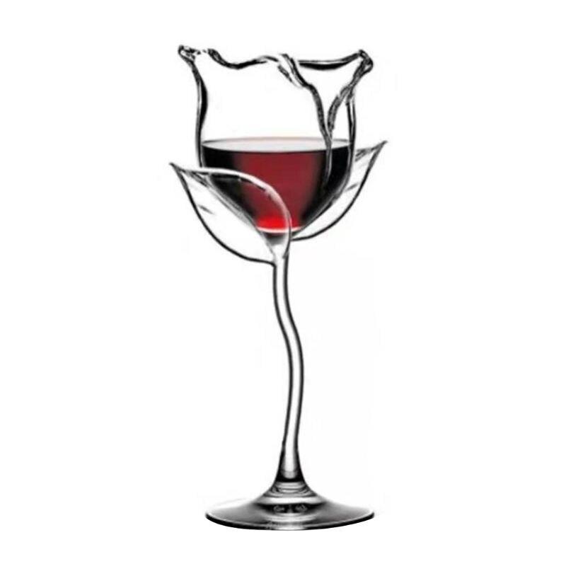 Red wine glasses 100ml rose flower