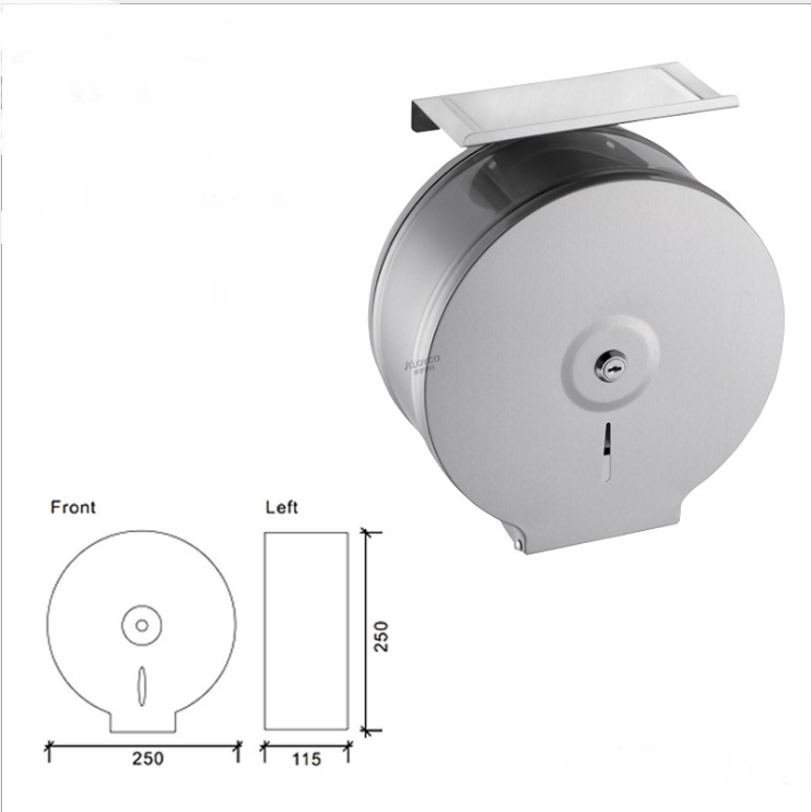 Toilet paper wall handle with lid chrome plated toilet paper box