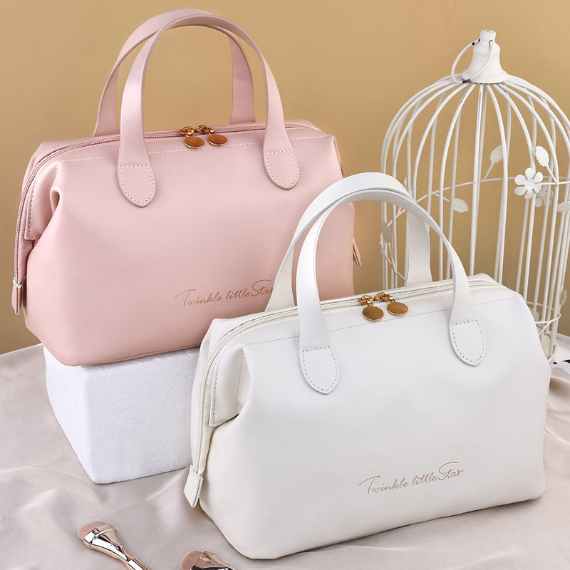Large Capacity Travel Cosmetic Organizer Bag Multifunction PU Leather Travel Bag for Woman Toiletries