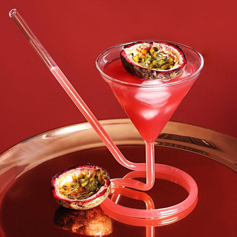 Creative Screw Spiral Straw Molecule Cocktail Cup Bar Party Cup Martin