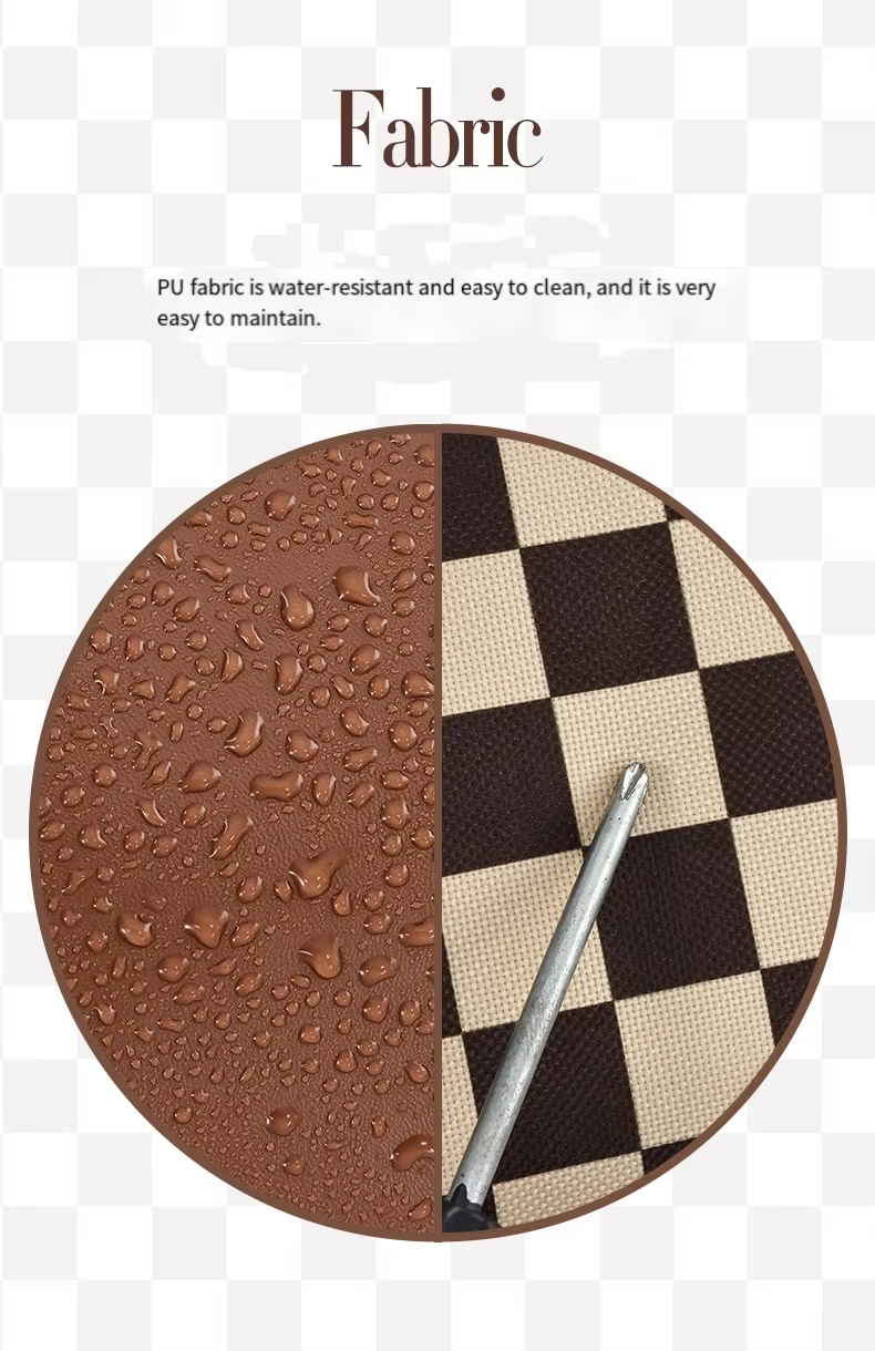 Handheld and Portable Checkerboard Patterned Makeup Bag with Large Capacity and Mesh Compartment