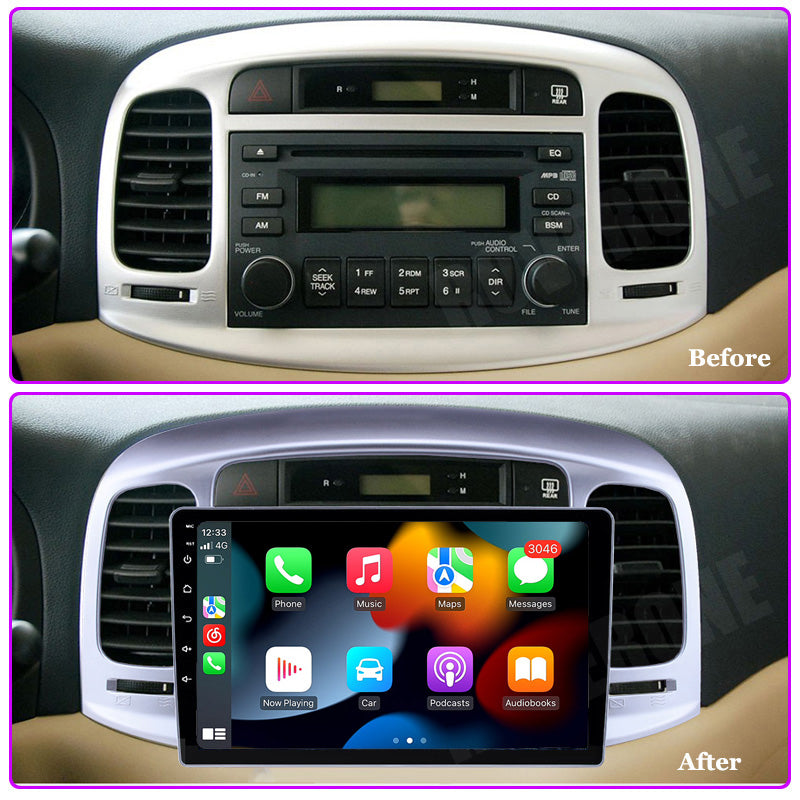 RoverOne Car Stereo Radio Bluetooth CarPlay GPS Navigation for Hyundai Accent 3 2006 - 2011