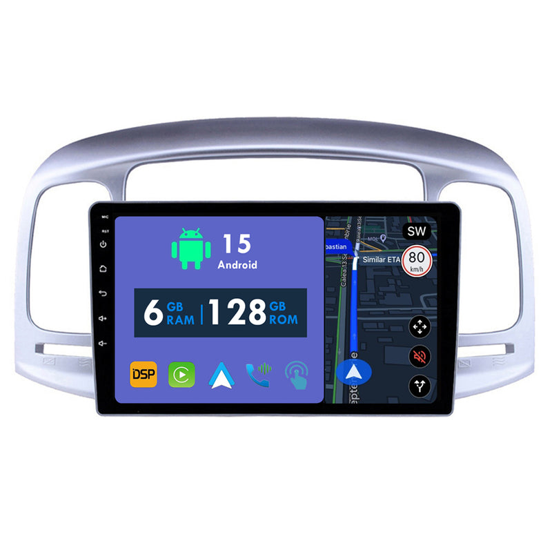 RoverOne Car Stereo Radio Bluetooth CarPlay GPS Navigation for Hyundai Accent 3 2006 - 2011