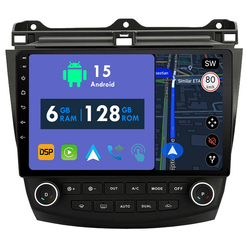 RoverOne Car Stereo Radio Bluetooth CarPlay GPS Navigation for Honda Accord 7 VII 2002 - 2008