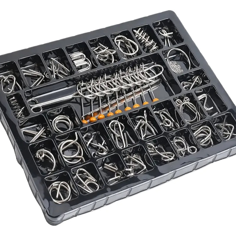 30Pcs Metal Brain Teaser Puzzles Set, Disentanglement IQ Toys for Kids and Adults