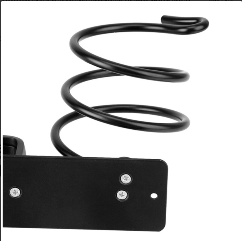 Wall mounted bathroom black hair dryer stand aluminum