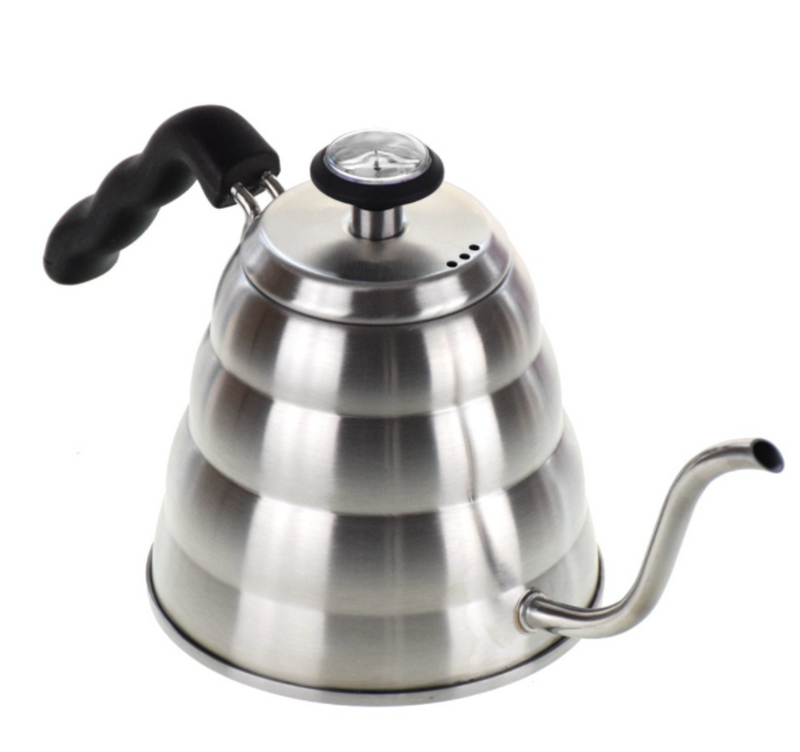 Stainless steel coffee kettle 1.2 l with temperature narrow