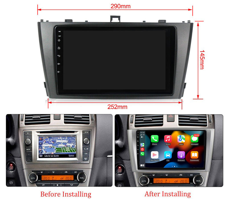 RoverOne Car Stereo Radio Bluetooth CarPlay GPS Navigation for Toyota Avensis 3 2008 - 2015