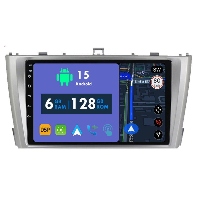 RoverOne Car Stereo Radio Bluetooth CarPlay GPS Navigation for Toyota Avensis 3 2008 - 2015 Silver