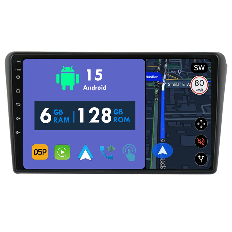 RoverOne Car Stereo Radio Bluetooth CarPlay GPS Navigation for Toyota Avensis T250 2 II 2002 - 2009 Black