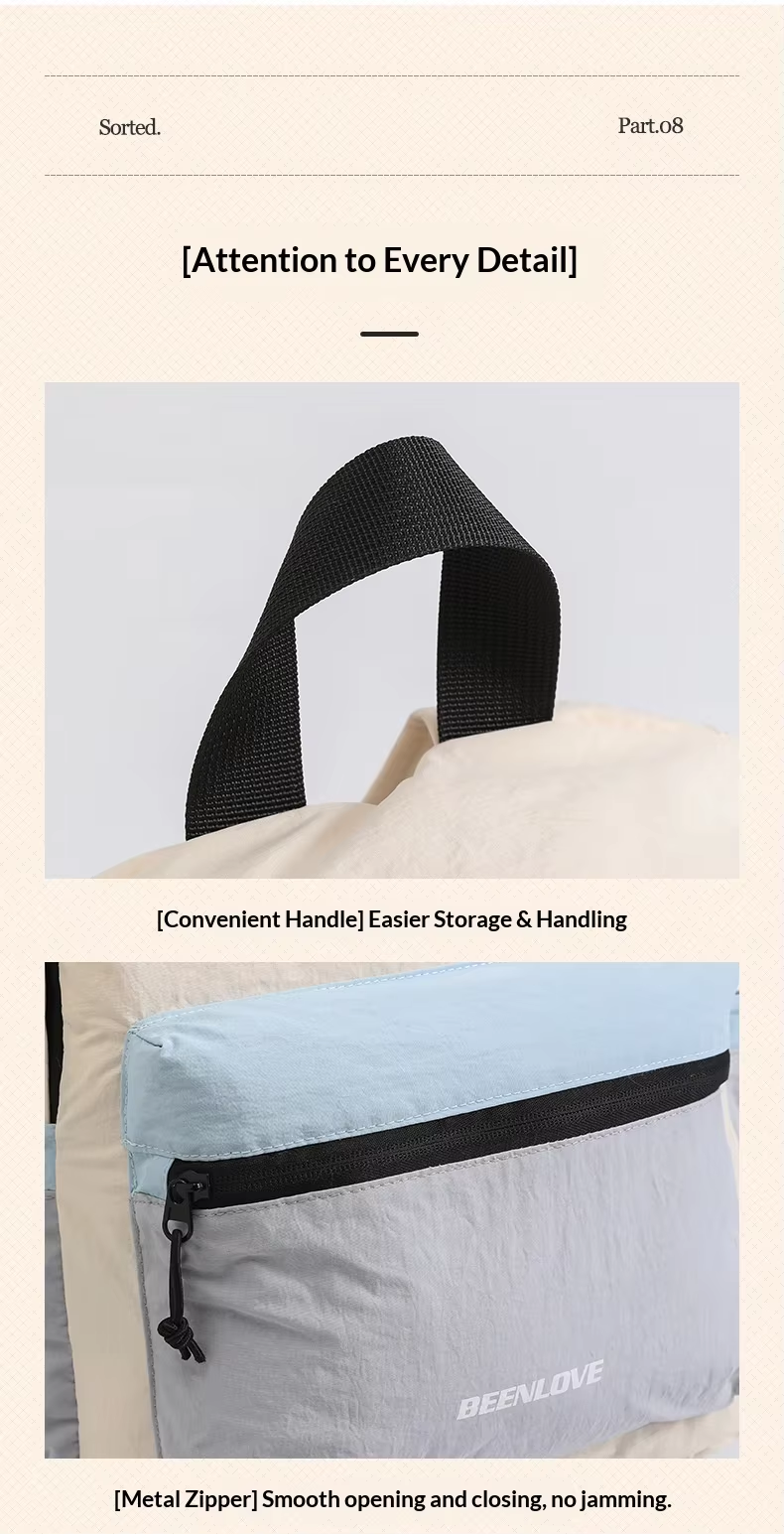 New Color-Block Nylon Unisex Super Lightweight Foldable Travel Hiking Bag