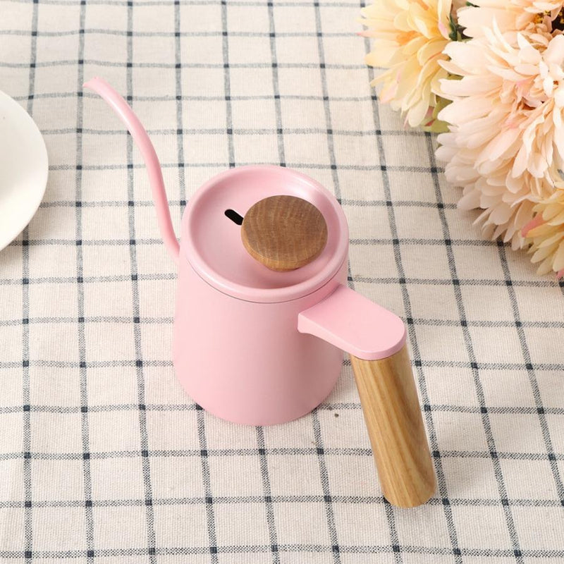 350ml Stainless Steel Coffee coffee pot with wooden accents