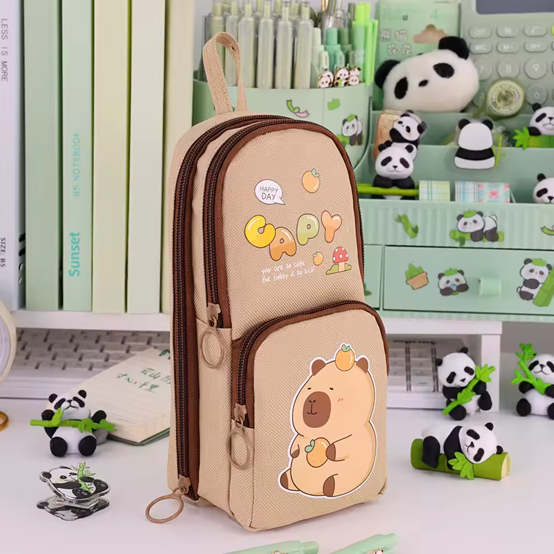 3 Layer Multi-Functional Large Capacity Dirt Resistant Student Appearance Level Small Bag Panda Pen Bag