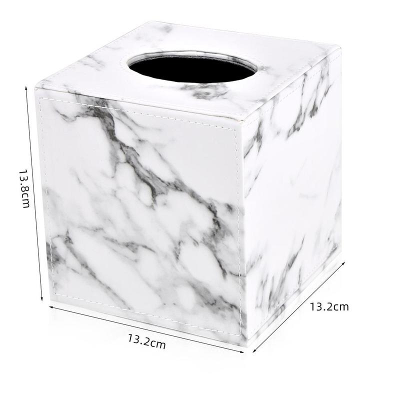 PU Leather Towel Box Marble Cube Toilet Paper Handle Towel Dispenser