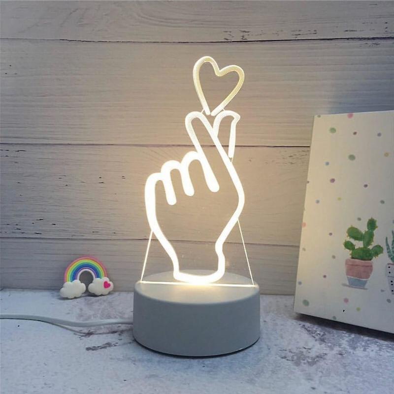 3D LED Lamp - Hand with Heart