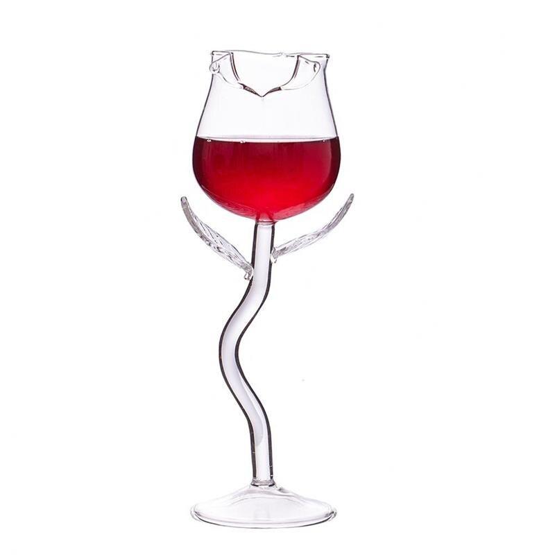Wine Glass Rose Flower Blossom Tumbler Wire Free Red