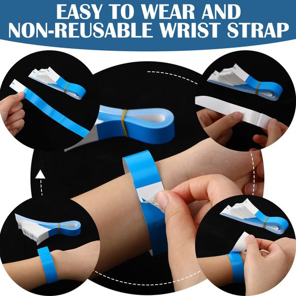 Waterproof Paper Bracelets Lightweight Adhesive Wristbands Suitable for Events Party Bars Concerts Nightclubs