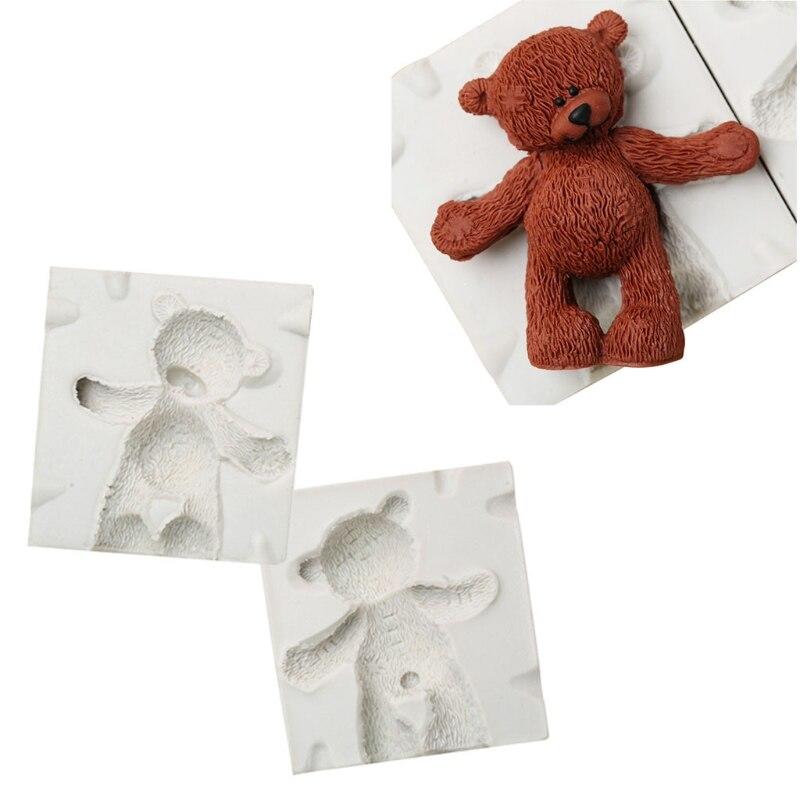2pcs 3D Bear Shape Silicone Molds Silicone Ice Cube Maker DIY Sugarcra