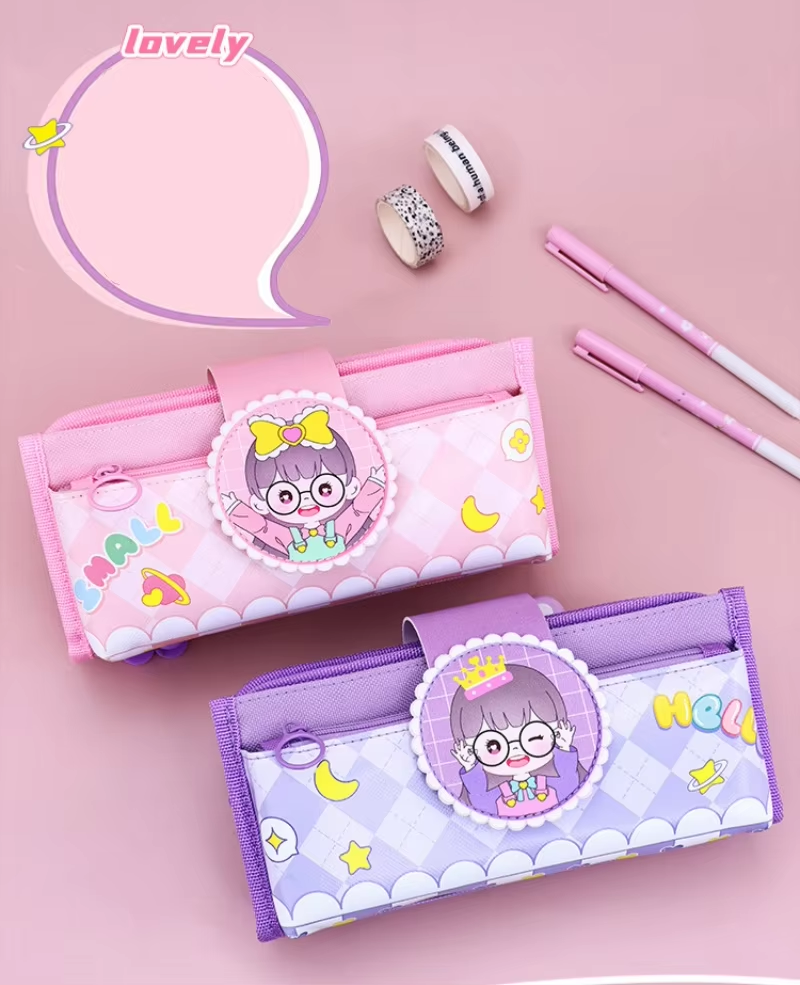 Skyward Multi-layer Cartoon Fabric Pencil Case Large Capacity Storage Multifunctional Student