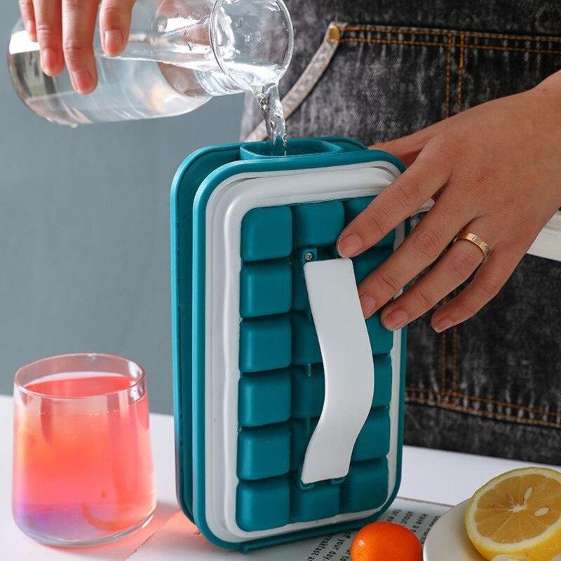 2 in 1 portable tool for making ice cubes ice pan ice cube tray foldin