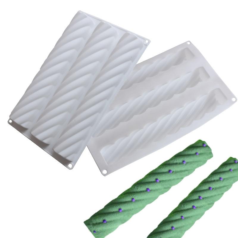 3 rolls silicone mouse cake molds