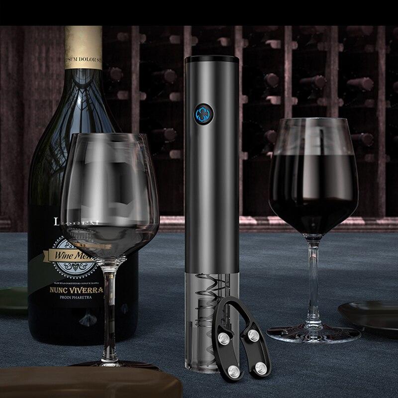 Electric Wine Opener One Button Automatically Touches Red Wine Bottle