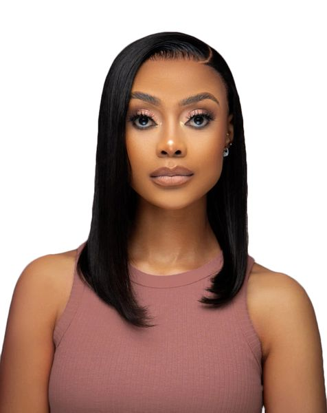 Brazilian Human Hair Double Drawn Bone Straight Full Frontal Bob - 14inch