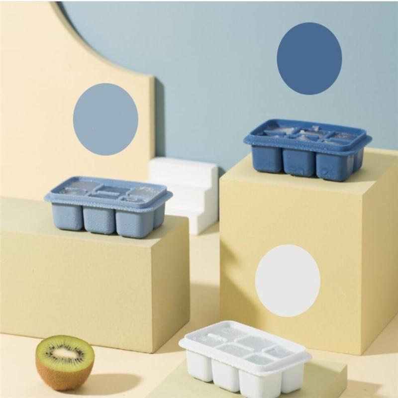 Mini silicone ice trays 2 pieces 6 square cubes per tray