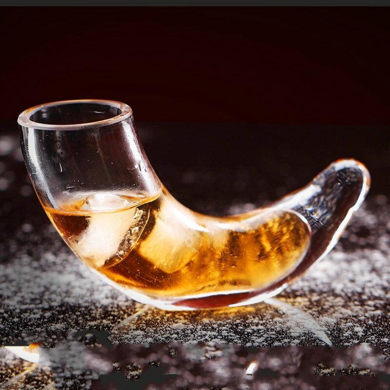 Creative Glass Horn Art Cocktail Glass Cup Thick Cup Nose Horn